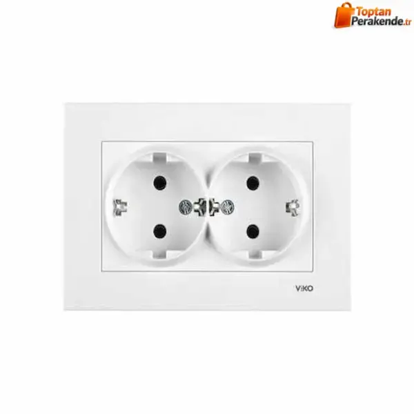Viko Karre/Meridian Beyaz İkili Topraklı Priz Takım 90960056